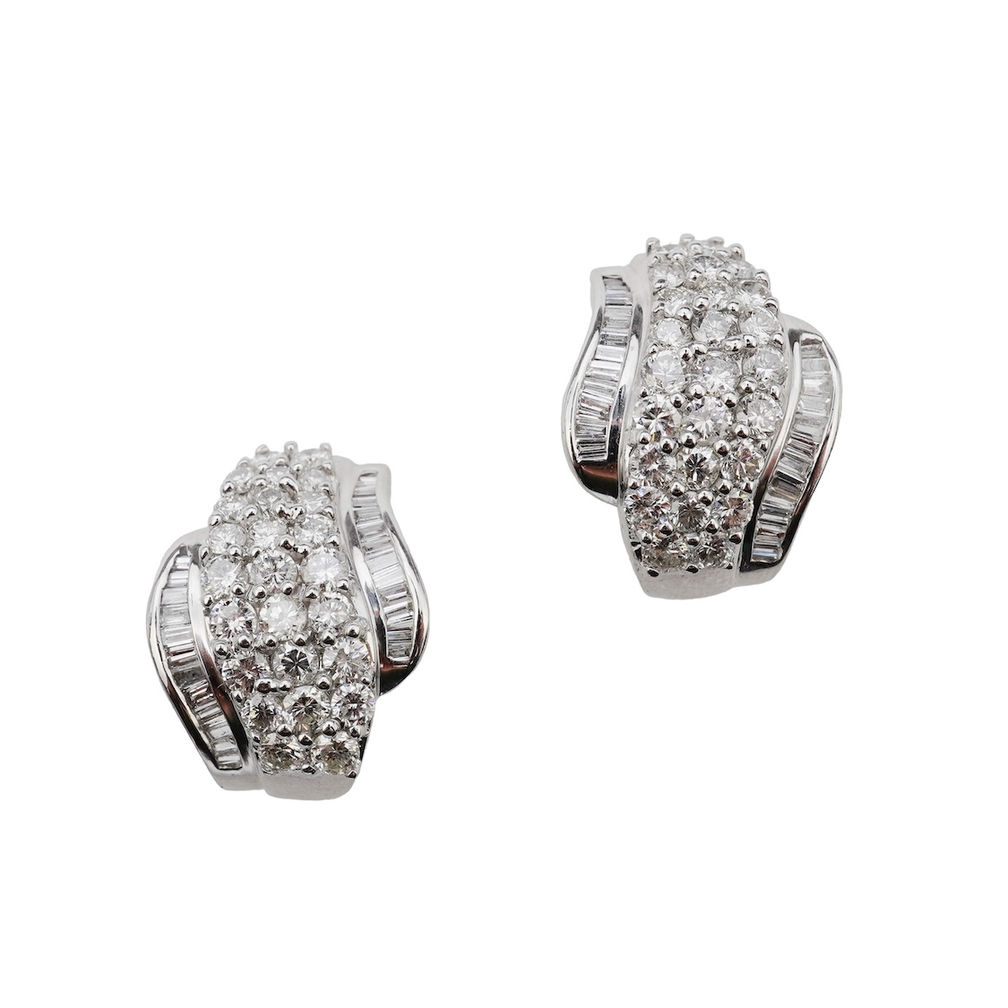 A pair of diamond earrings